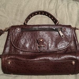 REBECCA MINKOFF ostrich top handle satchel $495